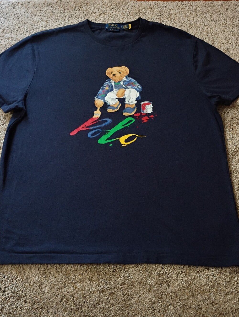 Polo by Ralph Lauren Navy Bear Painter Graphic Classic Tee - Picture 2 of 10